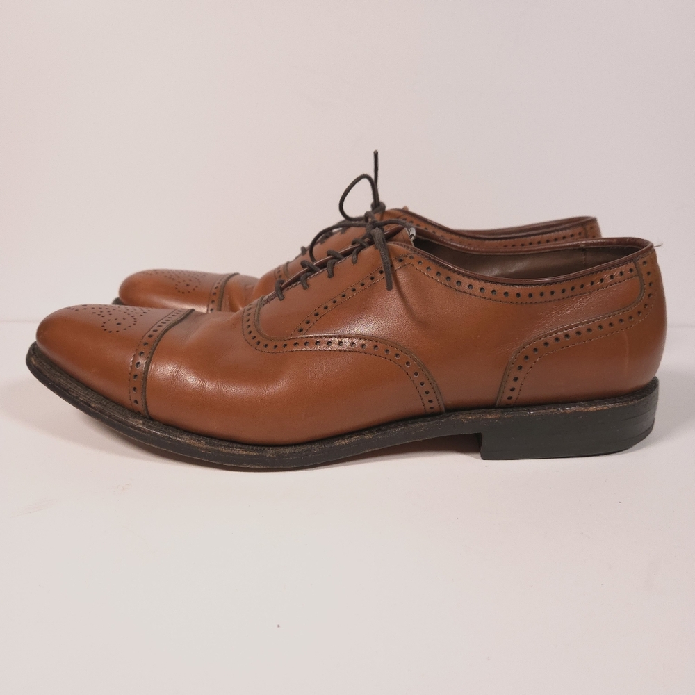 Allen Edmonds Stratton Brown Leather Cap Toe Oxfords Shoes Men's 9.5 B Narrow
